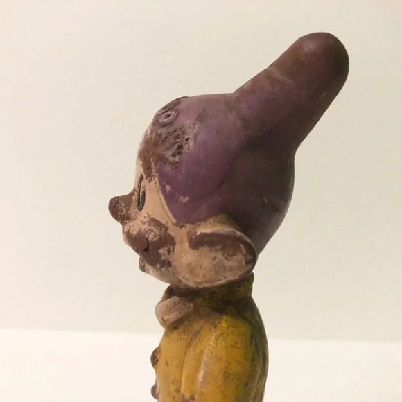 Vintage Walt Disney Snow  White Dwarf Figurine Dopey Sieberling Latex Figure - Picture 5 of 16